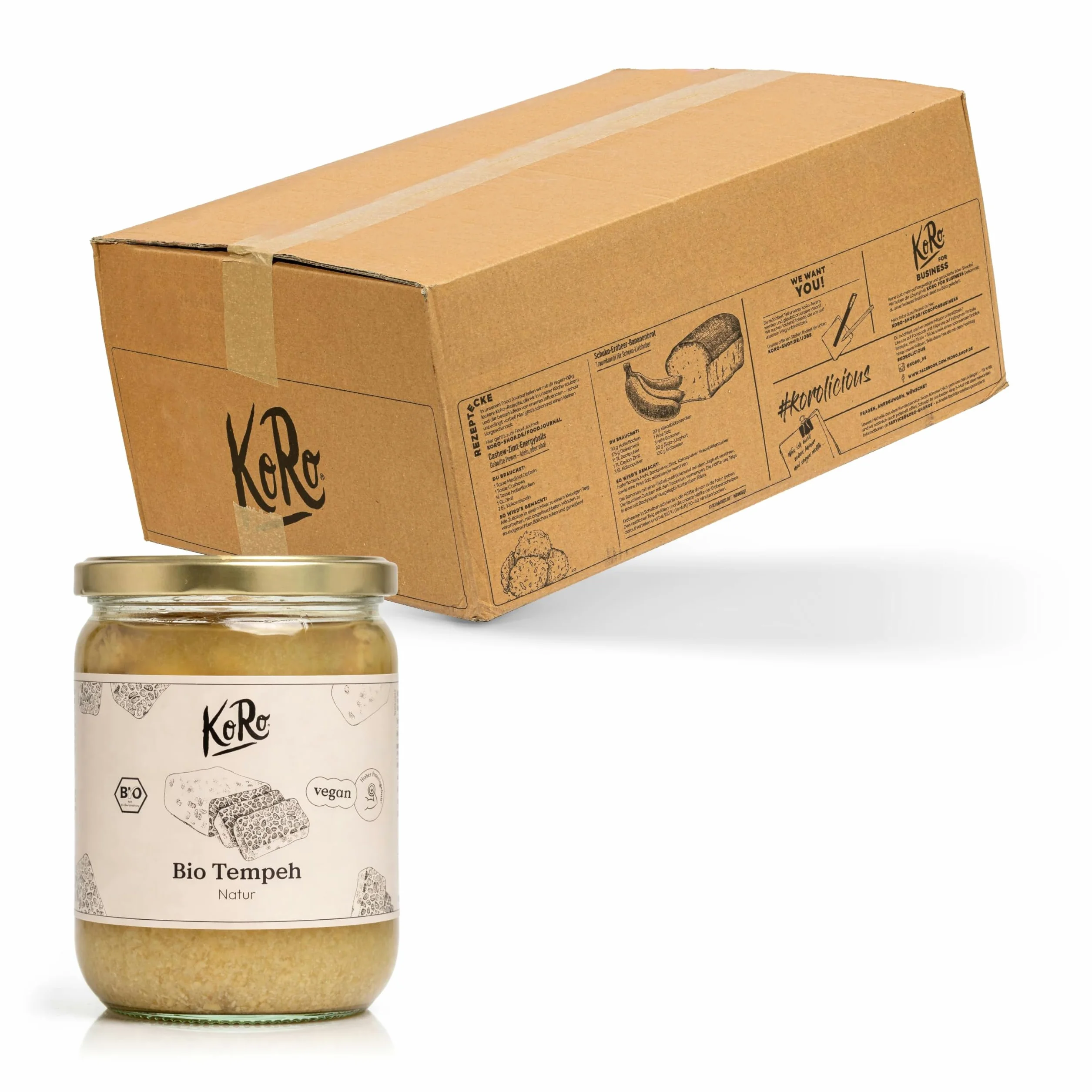 KoRo – Tempeh bio 6 x 175 g – Graines de soja fermentées – Riche en protéines – Substitut végan à la viande