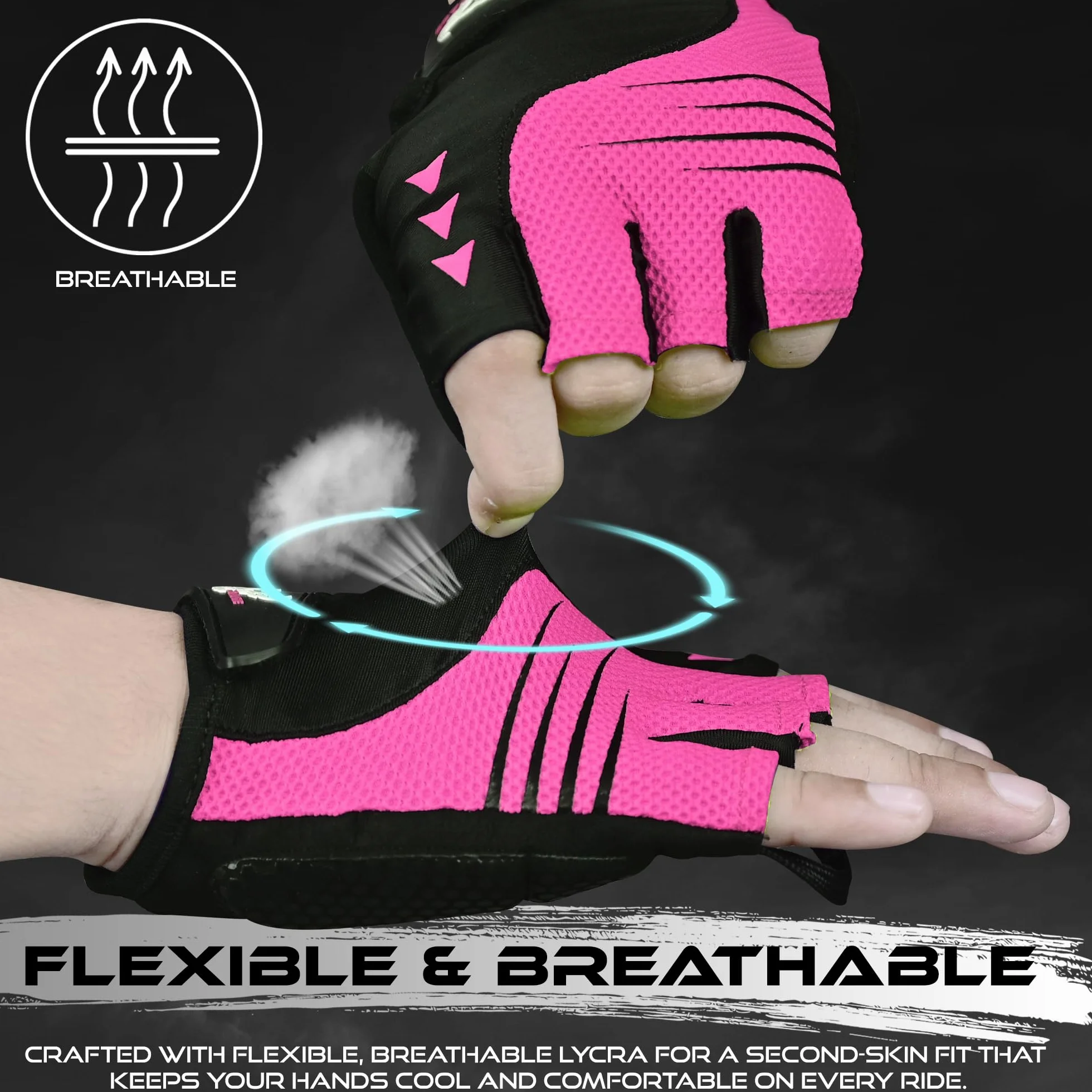 BEAST RAGE Gants de Cyclisme à demi-Doigts pour Hommes et Femmes, Gants vélo rembourrés Respirants Antidérapants, Gants de vélo de Route VTT Absorbant