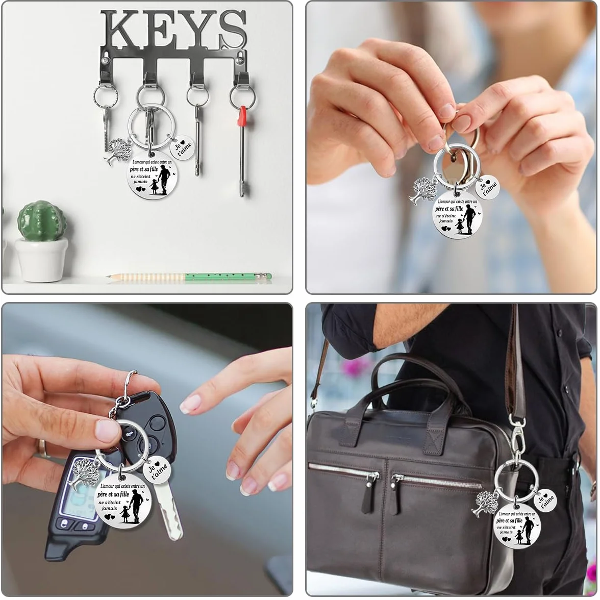 Porte-cles Cadeau Fete Des Peres Papa Anniversaire Je t'aime