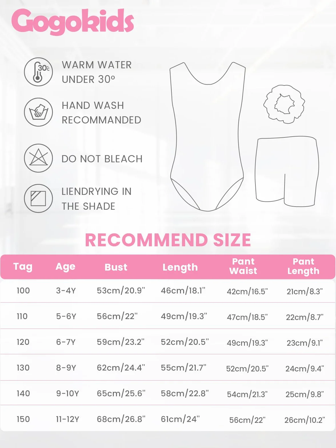 Gogokids Ensemble de Gymnastique Sans Manches 3 Pièces pour Filles avec Short Strass Design Croisé, Tenues Scintillantes Ballet 3-12 Ans