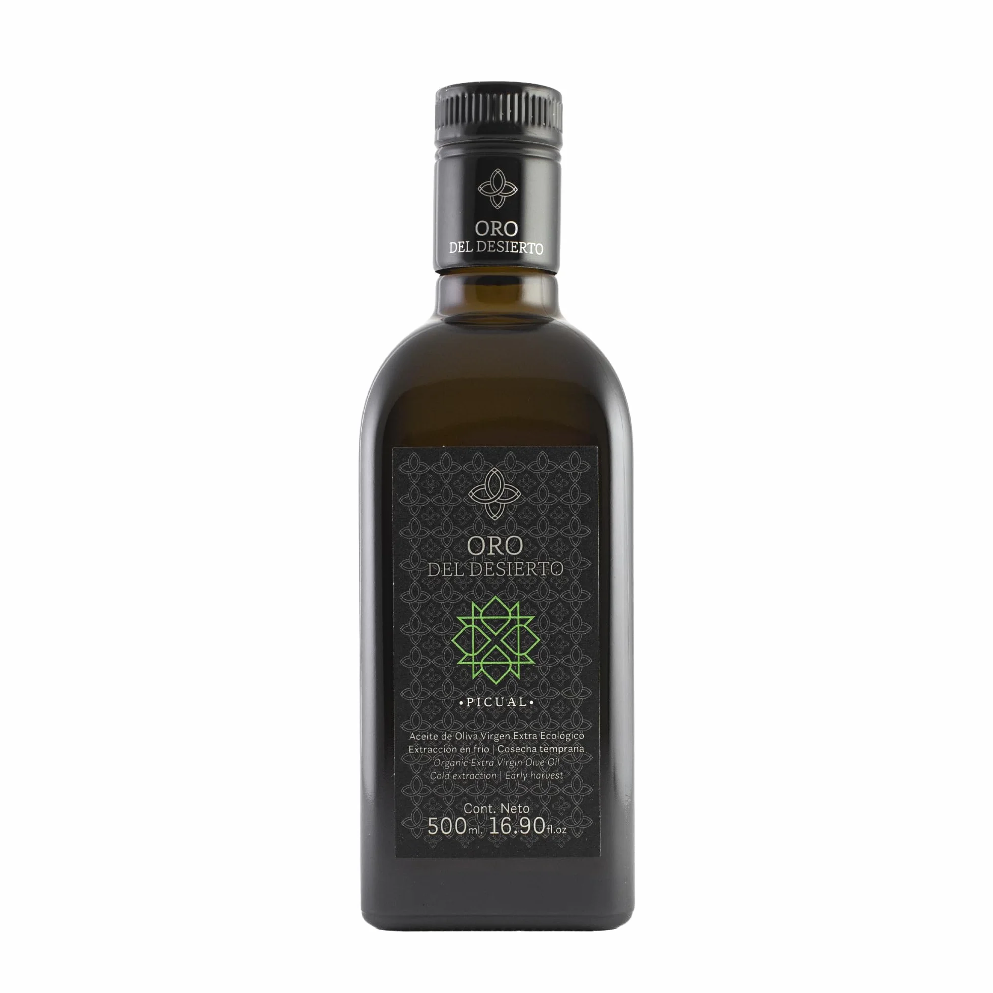 Huile d'olive extra vierge biologique Oro del Desierto Picual - 500 ml