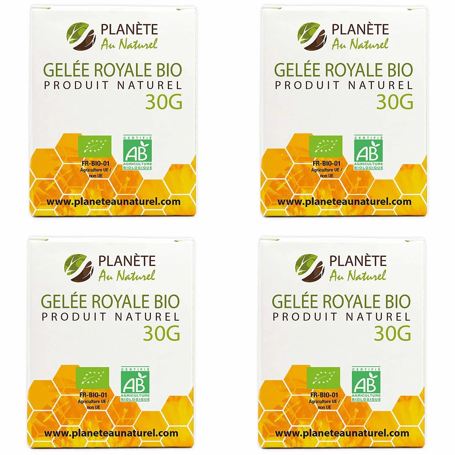 Planète au Naturel Gelée Royale Bio - 120g - 4 Boites de 30g