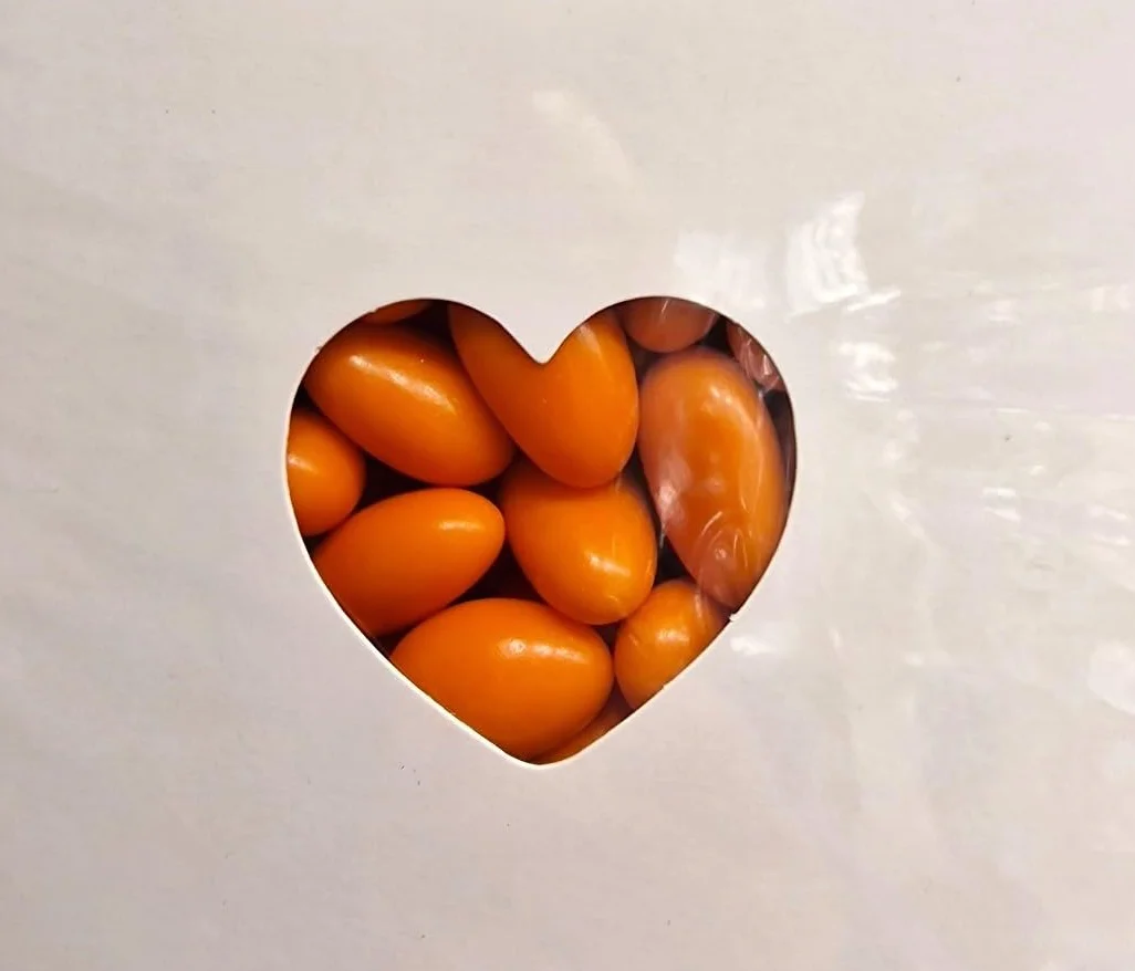 Coffret de Dragée aux amandes Orange 1 Kg 250 dragées