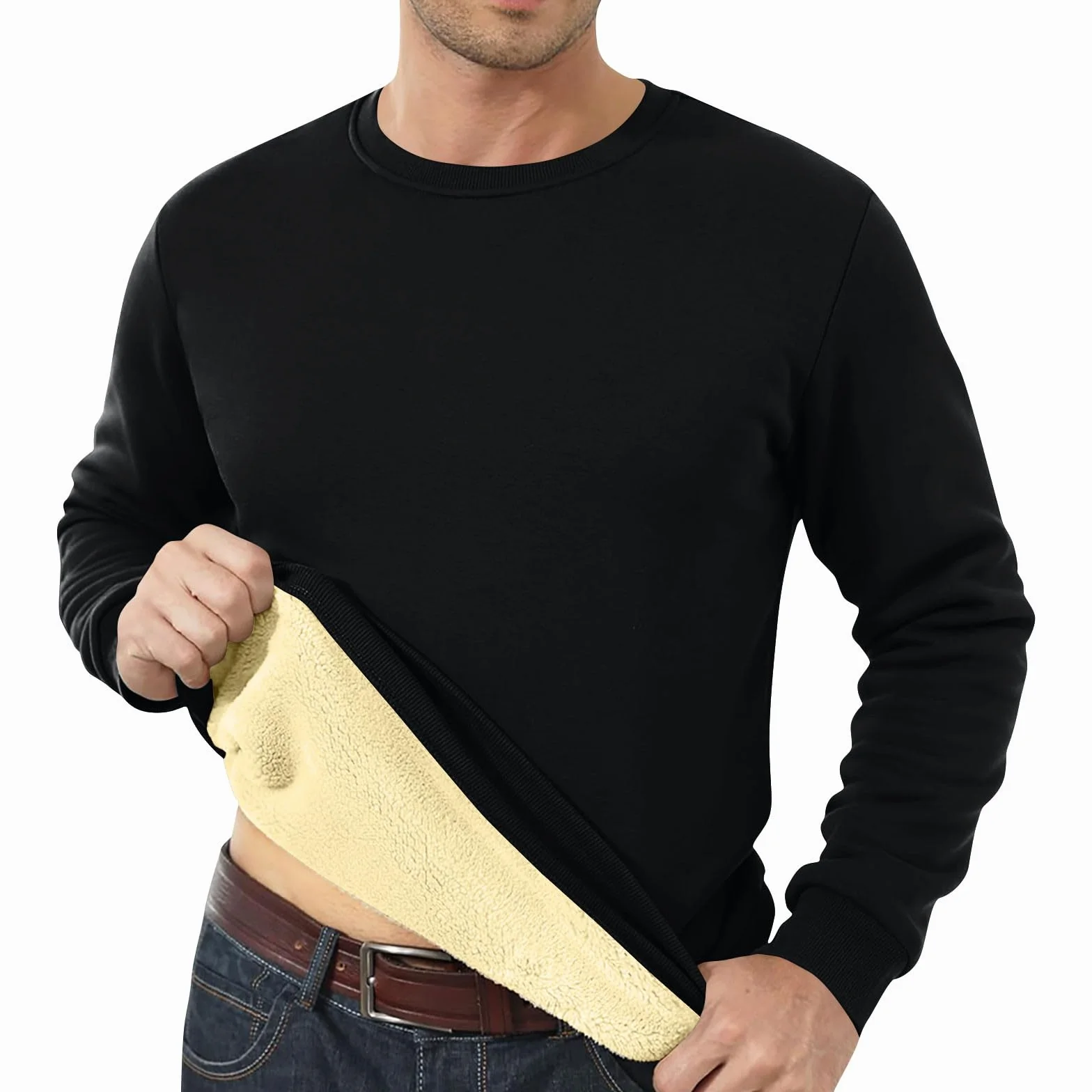 AEGJEGVD Sweat Polaire Homme Zippé sans Capuche Manche Longue Chaud Hiver Sportif Grande Taille