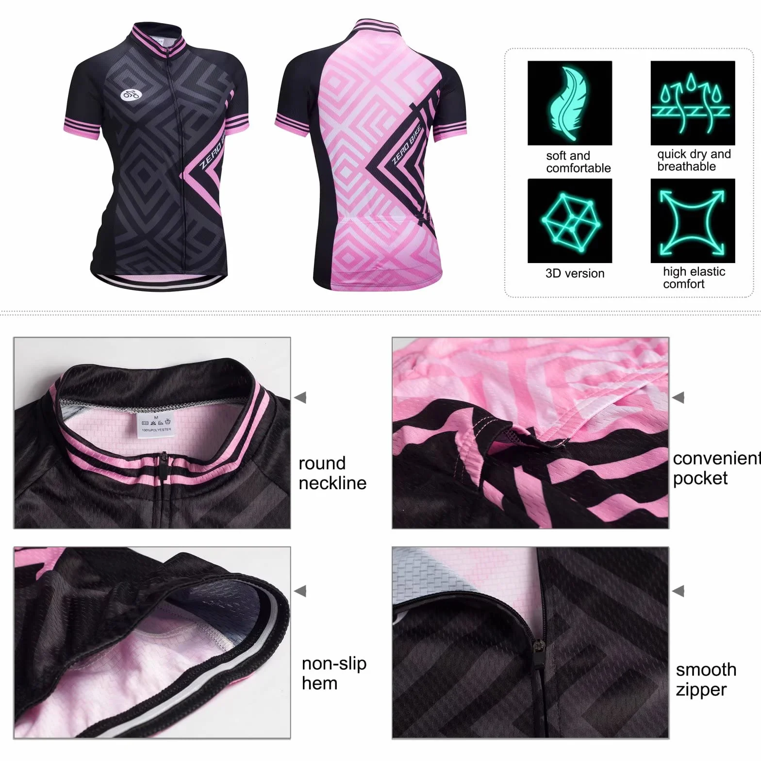 Femmes Maillot Cyclisme Respirant Séchage Rapide Jersey Manches Courtes Veste + Shorts 3D Coussin Rembourré Set