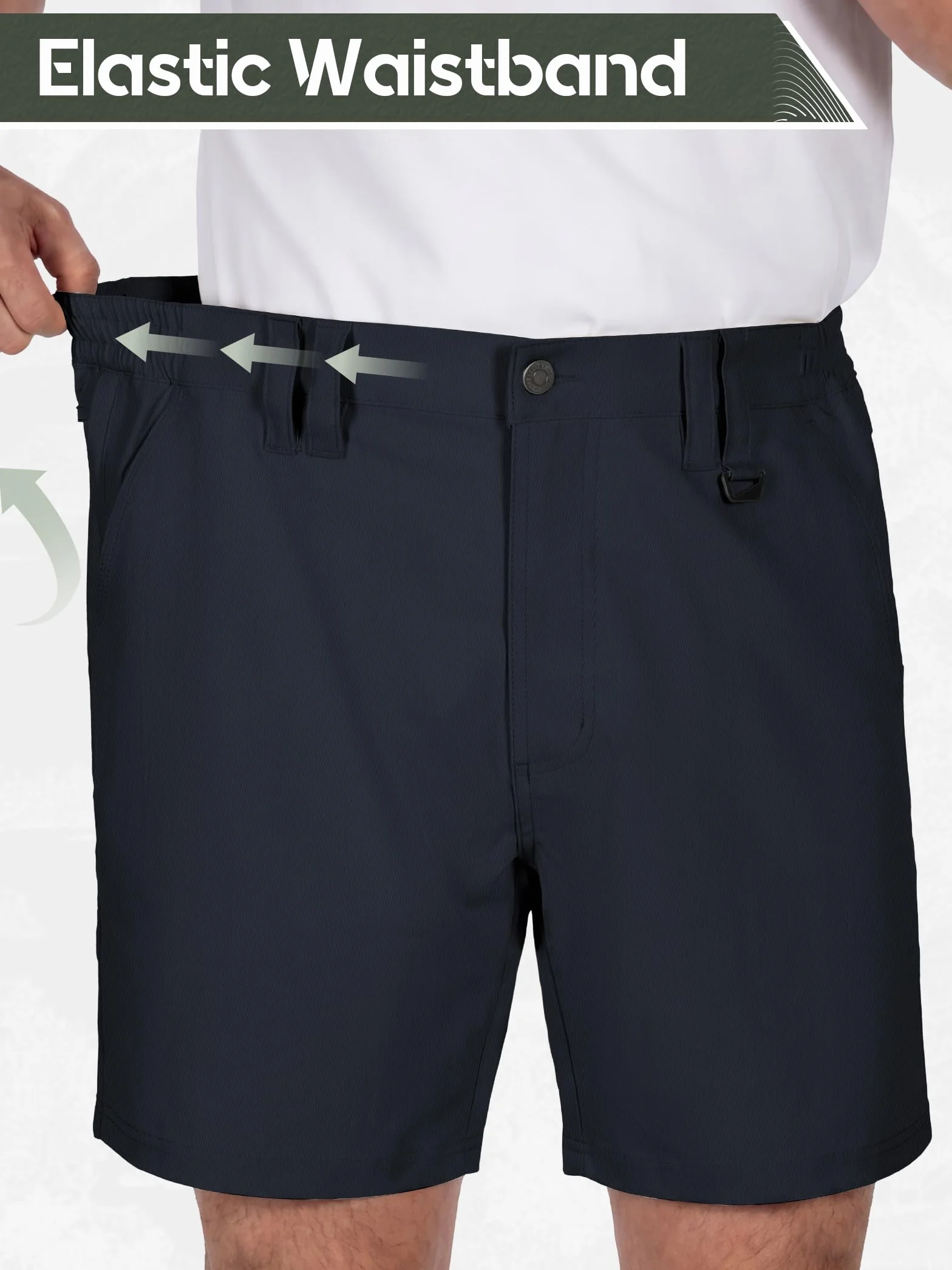 IGOLUMON Short de Golf Homme Chic Bermuda Sport Stretch Taille Élastique Invisible