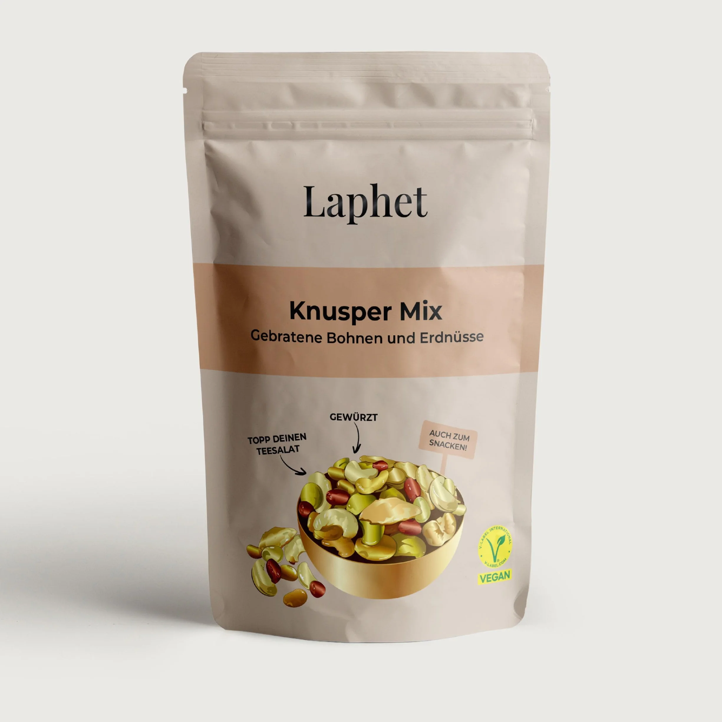 Laphet Knusper Mix – Topping | Haricots et cacahuètes épicés, riche en protéines, garniture de salade, collations, mélange de noix et de graines (150 g)