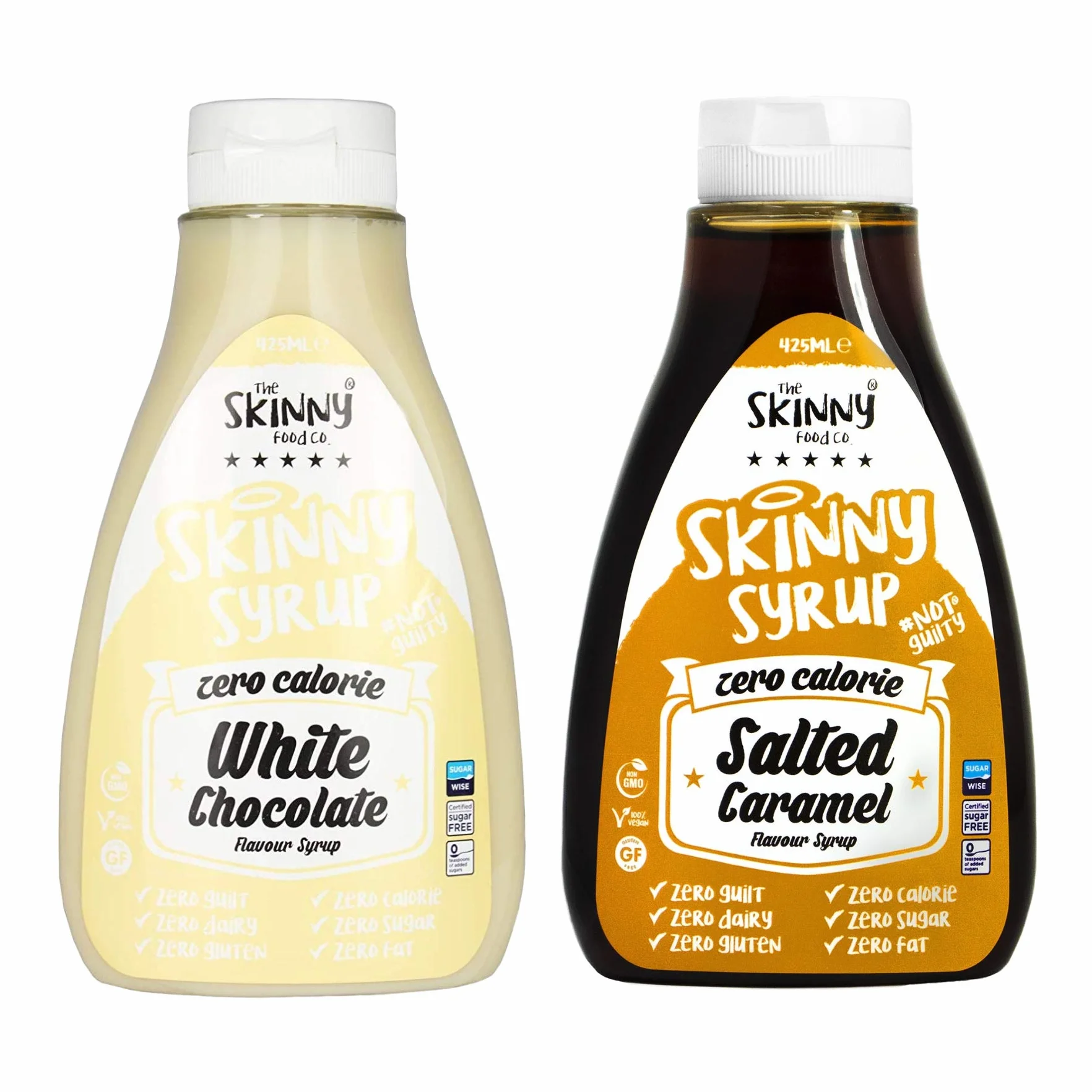 The Skinny Foods Twin Pack Salted Caramel & White Chocolate Flavoured Dessert Topping Syrup,Sugar Free,Zero Calories