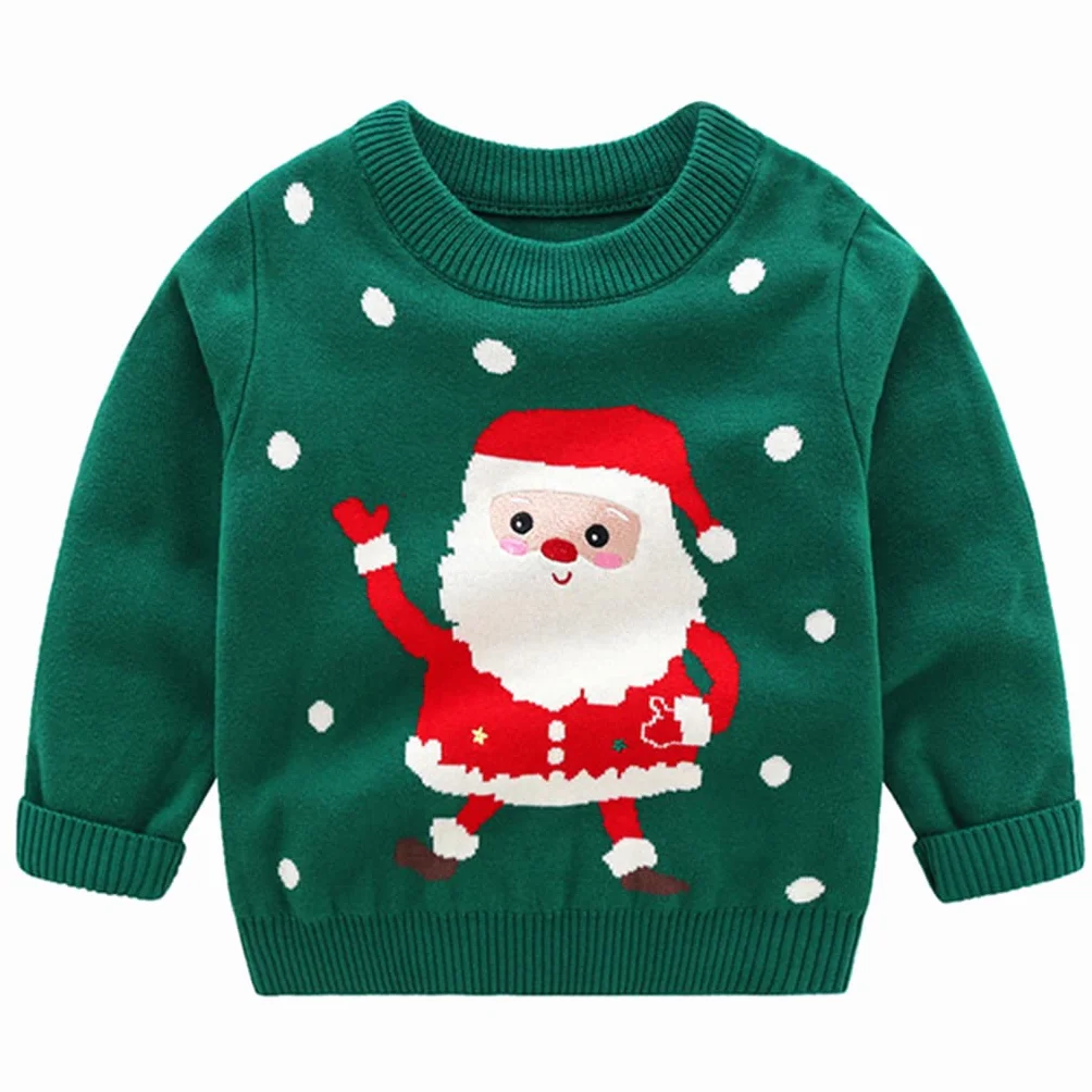 Pull de Noël Cerf Enfant pour Garcon Fille 12 Mois-5 Ans