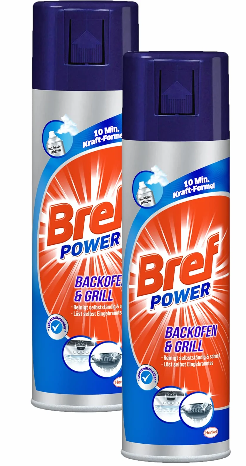 Sidol Bref Power Lot de 2 nettoyants pour Four et Grill 500 ML 10 Min Formule puissante