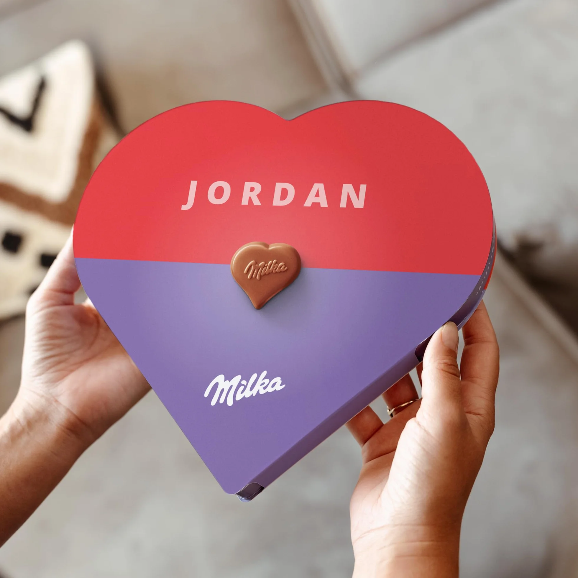 Milka Chocolat personnalisé - Cadeau fete des meres - Coeur avec prénom et texte (187 grammes - Coeur Milka)