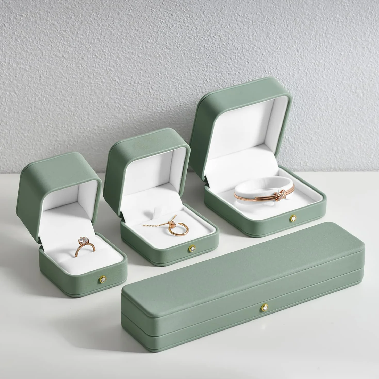 boîte de rangement de bracelets support de bijoux vert