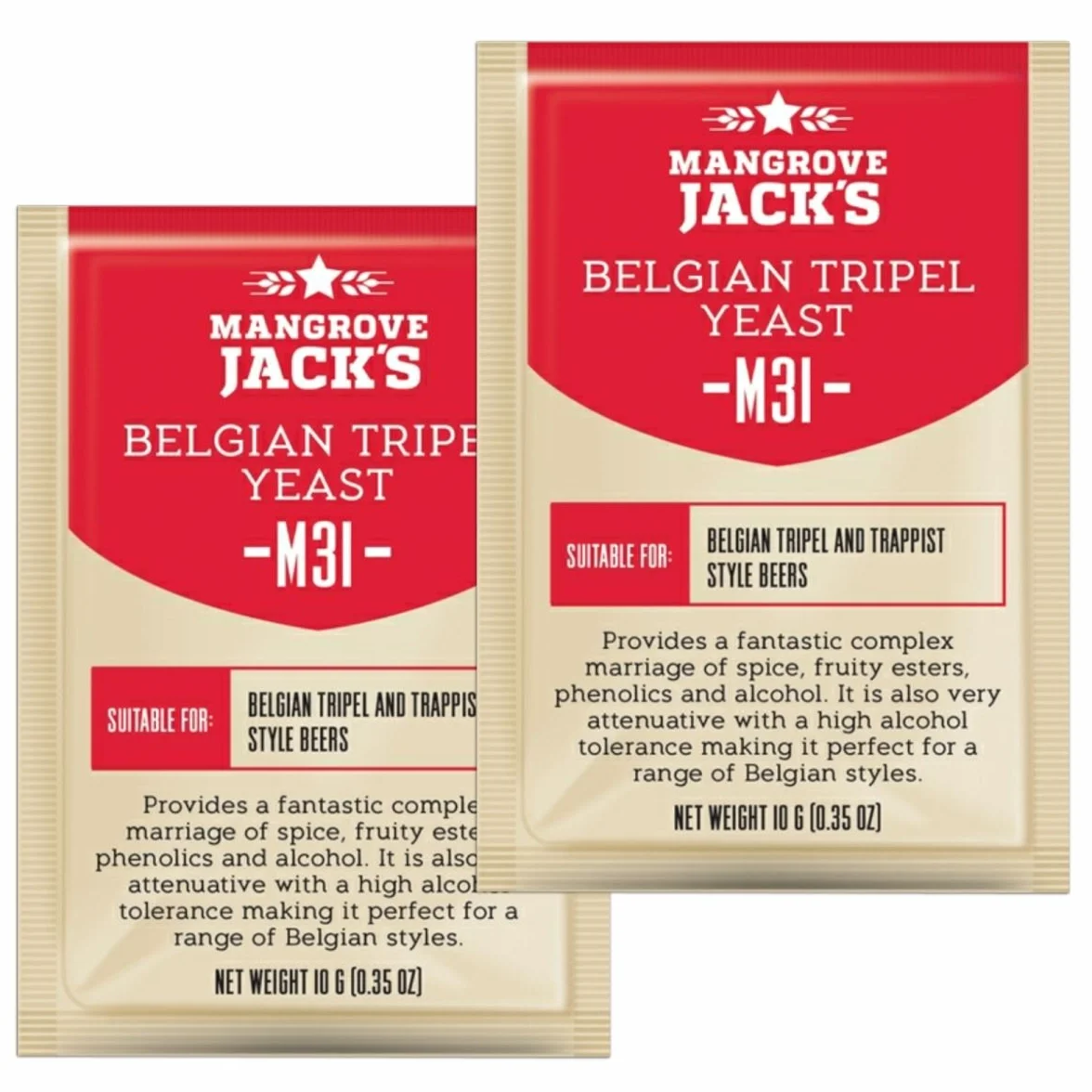 2 x levure M31 belge Tripel de Mangrove Jacks 10g - 2x Mangrove Jackâ€™s Yeast M31 Belgian Tripel 10g