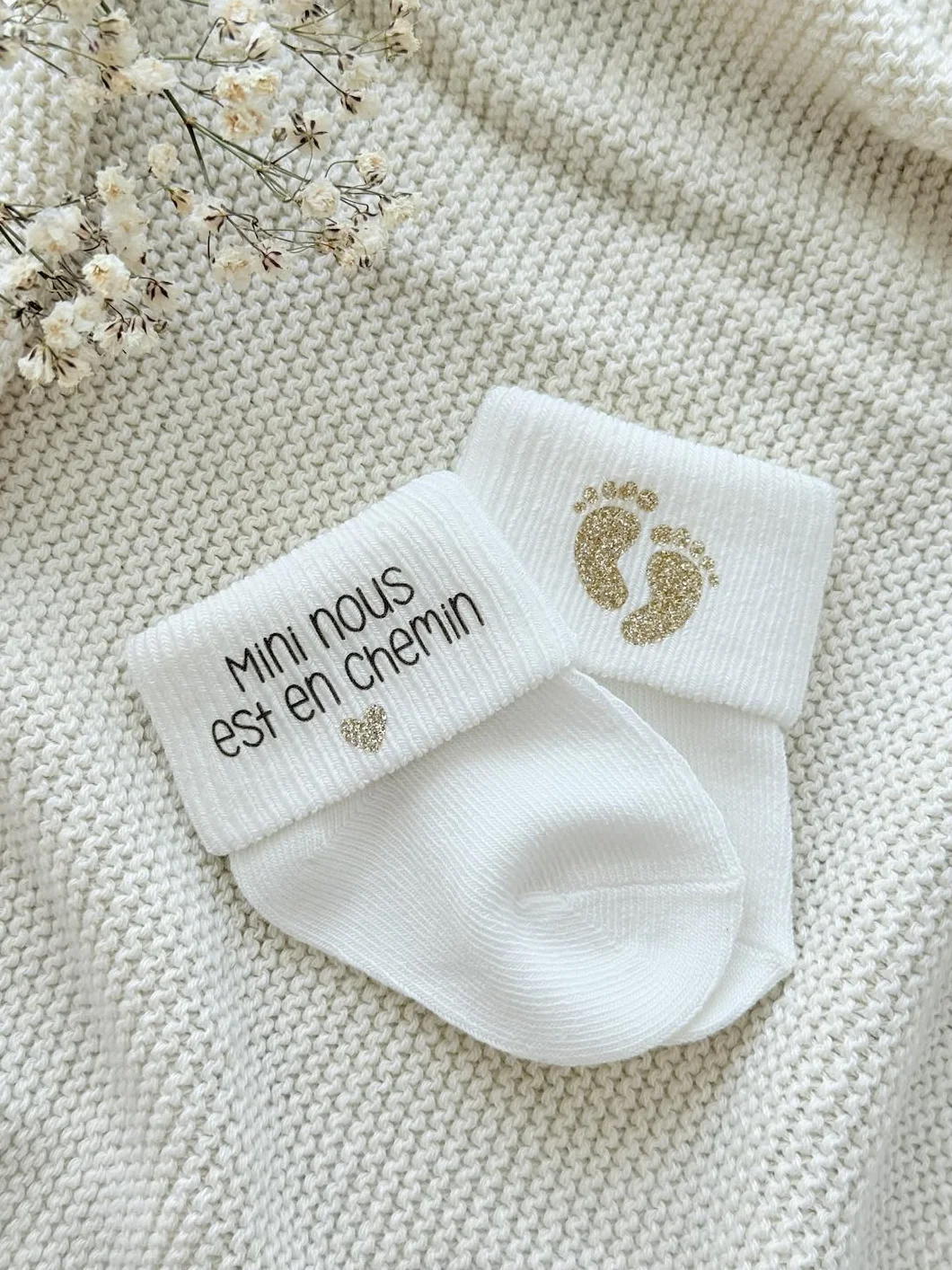 Chaussettes annonce grossesse bébé Moonbabystore