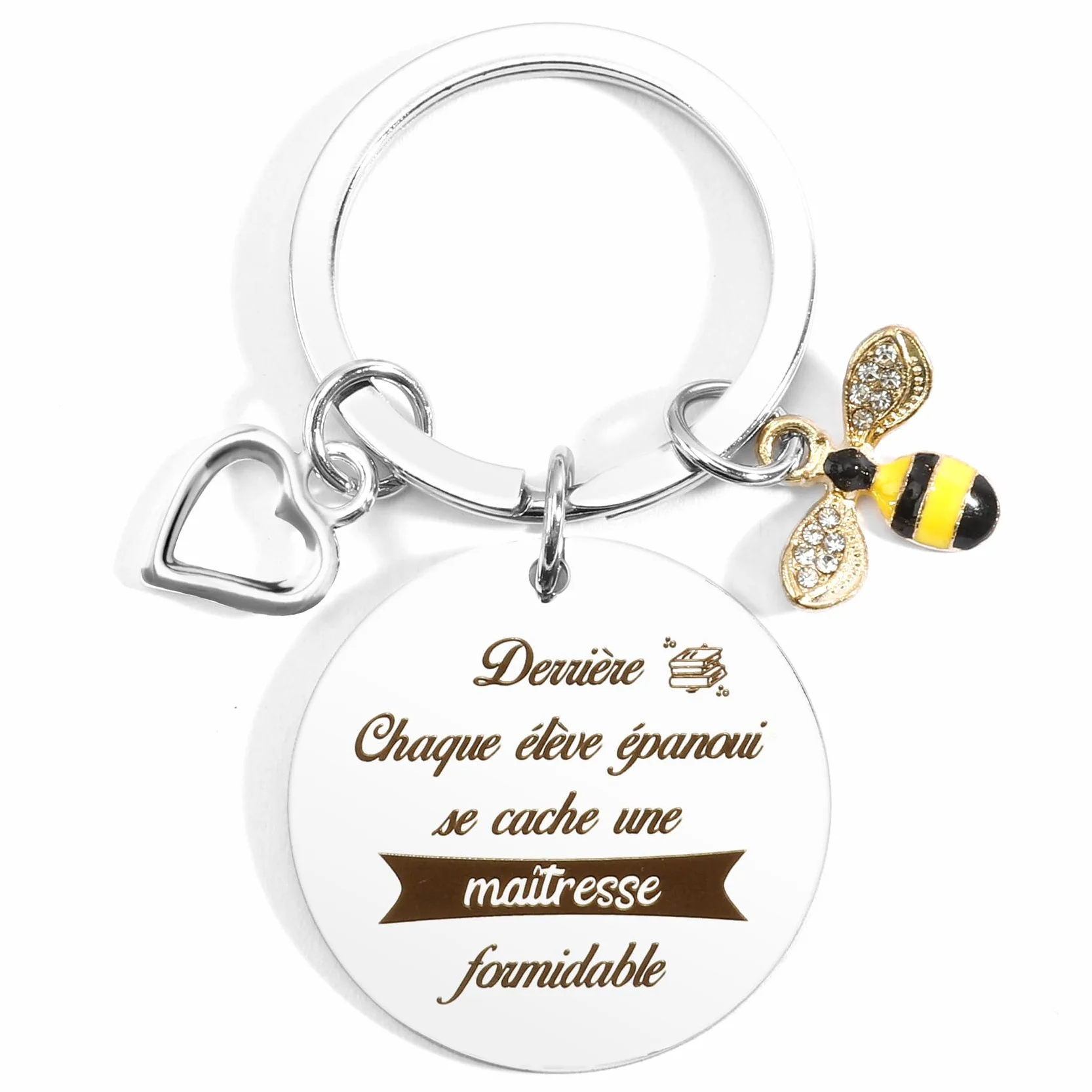 Merci Cadeau Maitresse D'école Fin D'année Cadeau Maitresse Noel Idee Cadeaux Maîtresse Professeur Institutrice Anniversaire Paques Halloween Retraite Cadeaux Original Utile Porte Clef