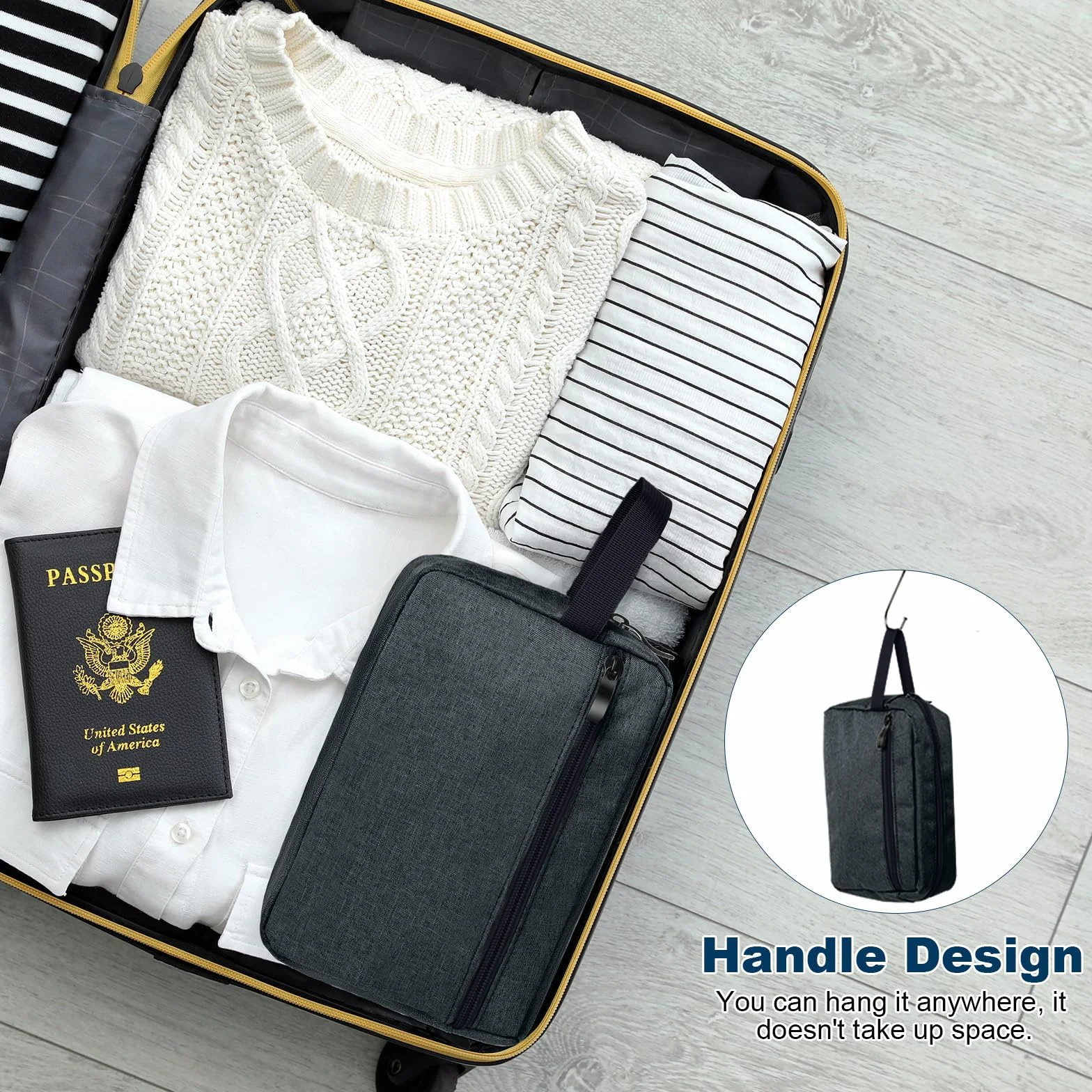 Aucuu Trousse de Toilette Voyage Homme, Organisateur de Toilette Avion, Grande Trousse de Rasage Imperméable