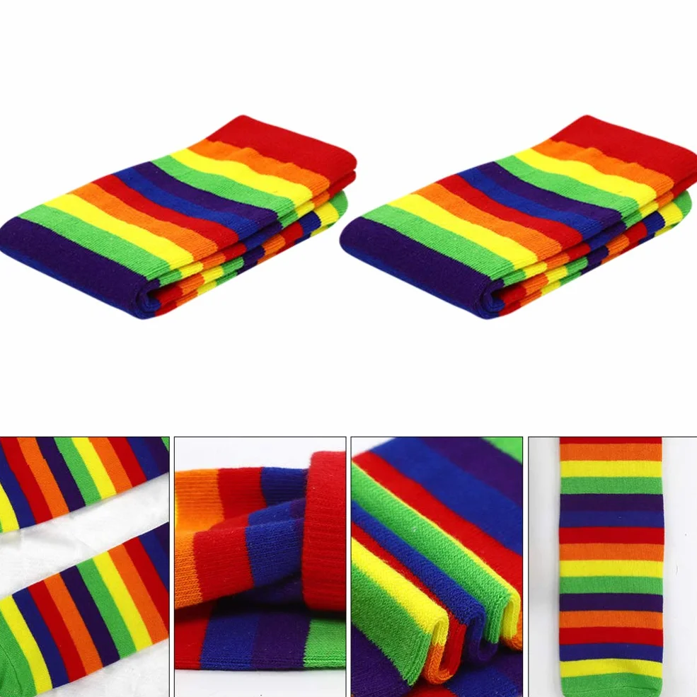 SOIMISS Lot de 2 paires de chaussettes rayures multicolores enfants