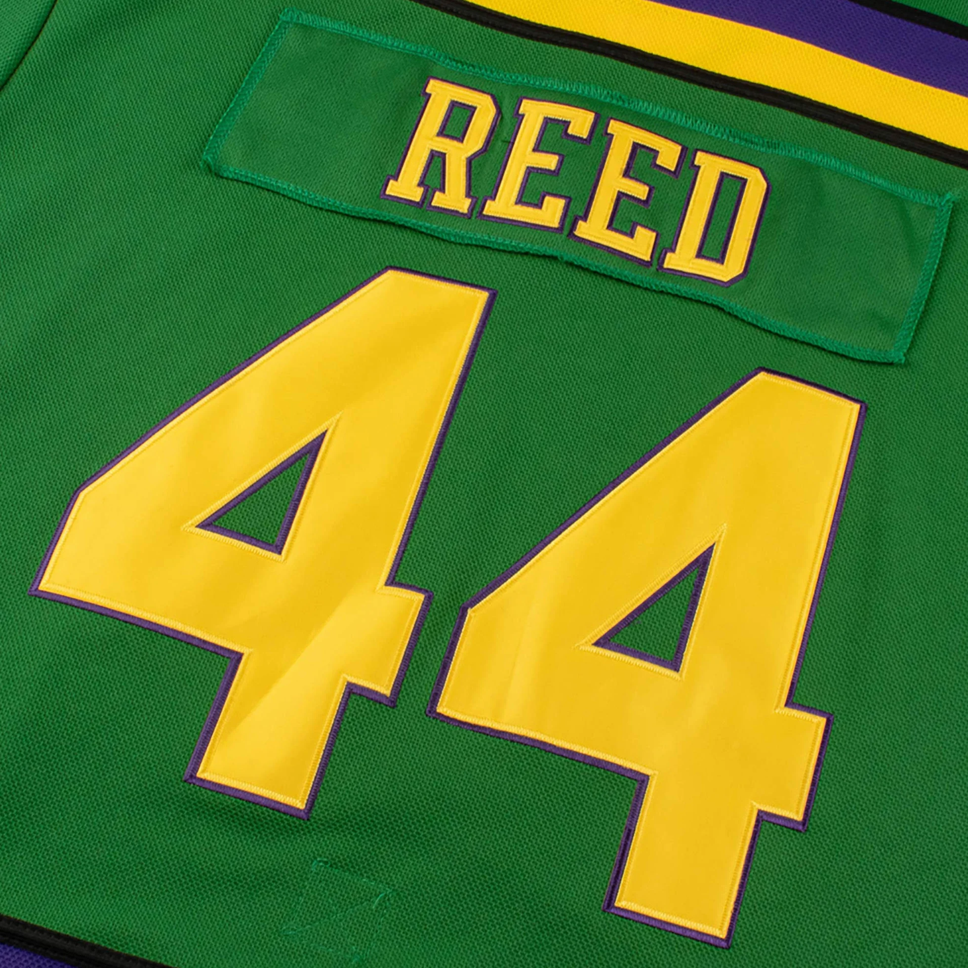 Maillot de Hockey sur Glace Mighty Ducks Film Vert Cousu Reed #44 S-XXXL