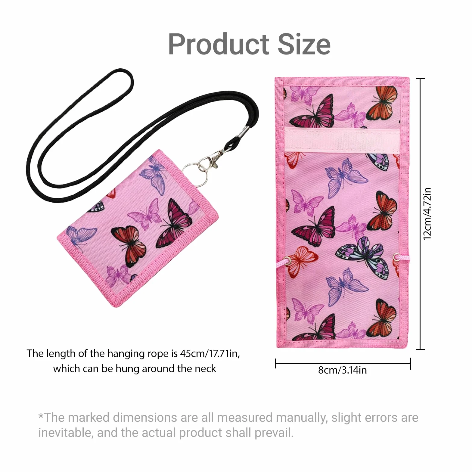 Portefeuille enfant papillon féerique pour filles 6-8 ans mini à bandoulière pièces billets école voyage