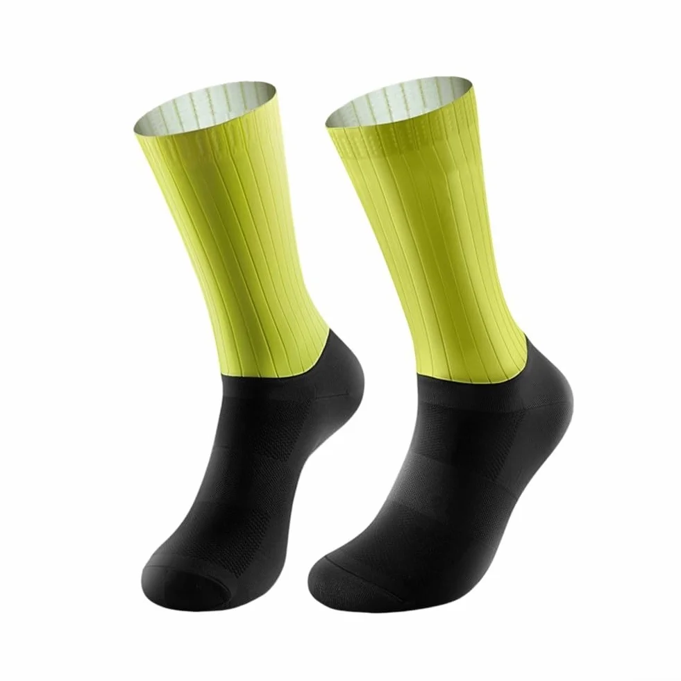 Chaussettes de cyclisme antidérapantes en silicone, résistantes au glissement et à la déformation, pour route, course et fitness