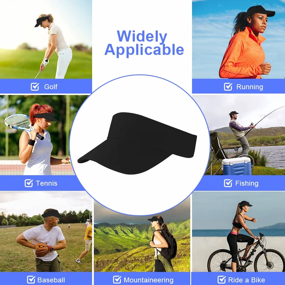 Aomig Visière Casquette Anti UV Femmes Réglable Été Base-Ball Golf Tennis Hommes Soleil Beach