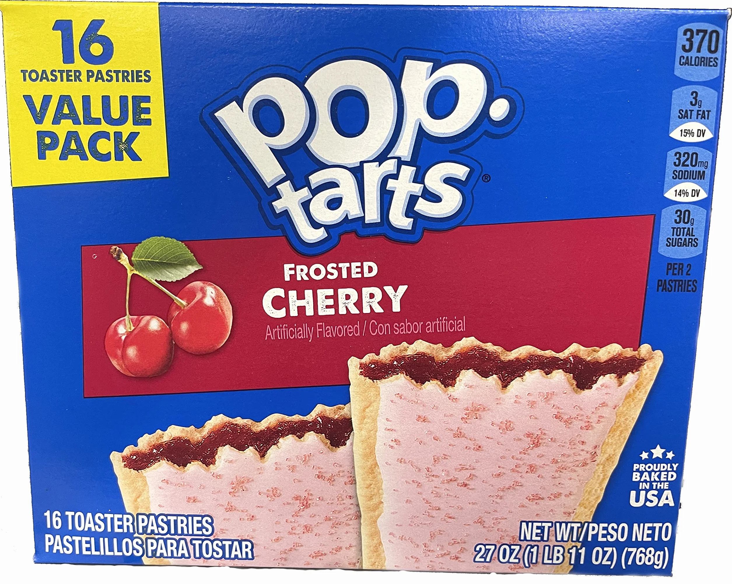 Kellogg's, Pop-Tarts, Frosted Cherry, 16 Count, 32oz Box (Pack of 2) by Kellogg's