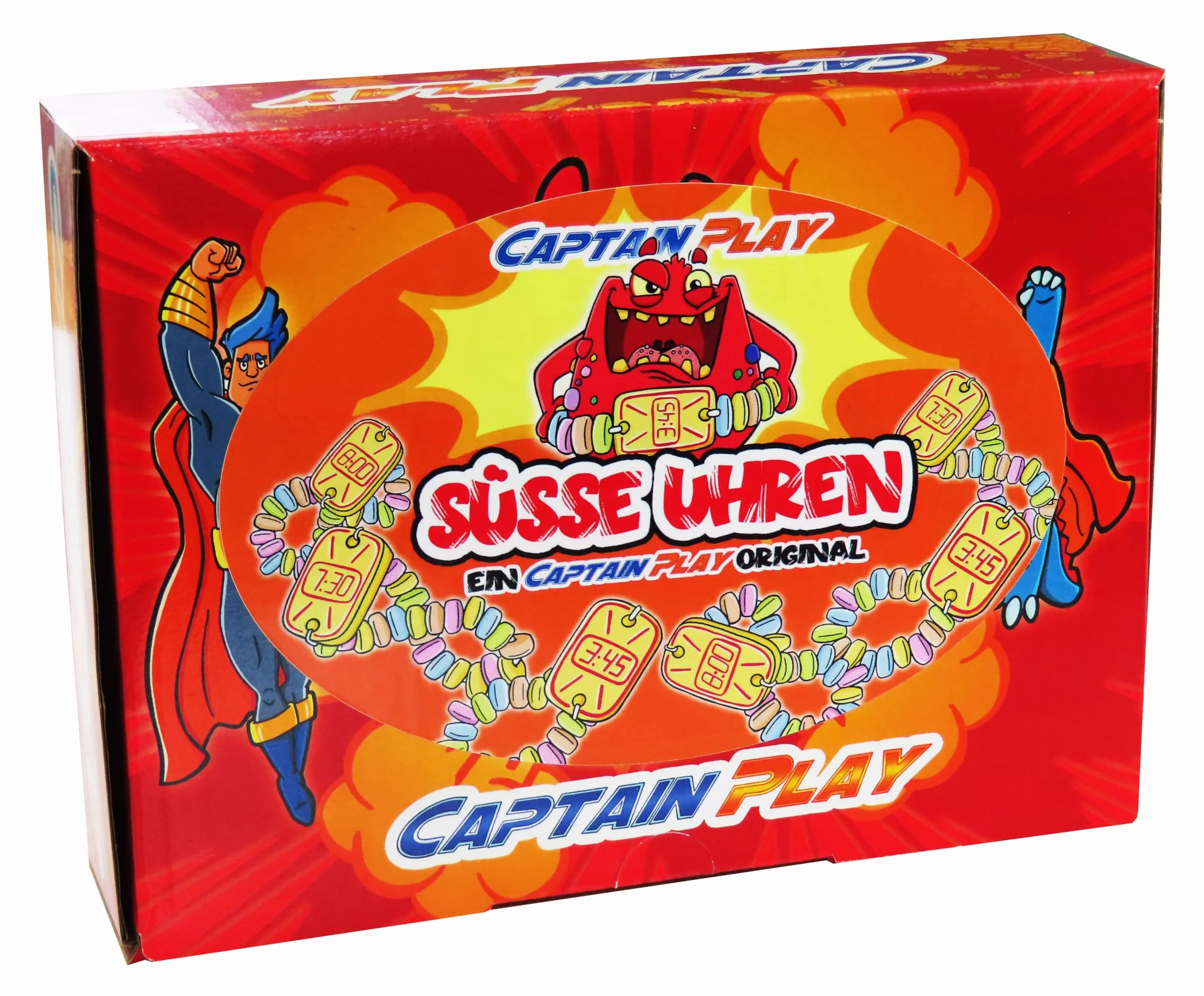 CAPTAIN PLAY Bonus Pack Bonbonnière avec 16 Montres Dextrose en emballage individue