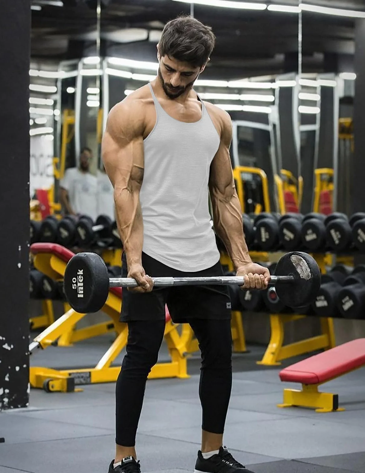 Débardeur Stringer Muscle Cmdr Homme Y-Back Maillots de Corps Gym