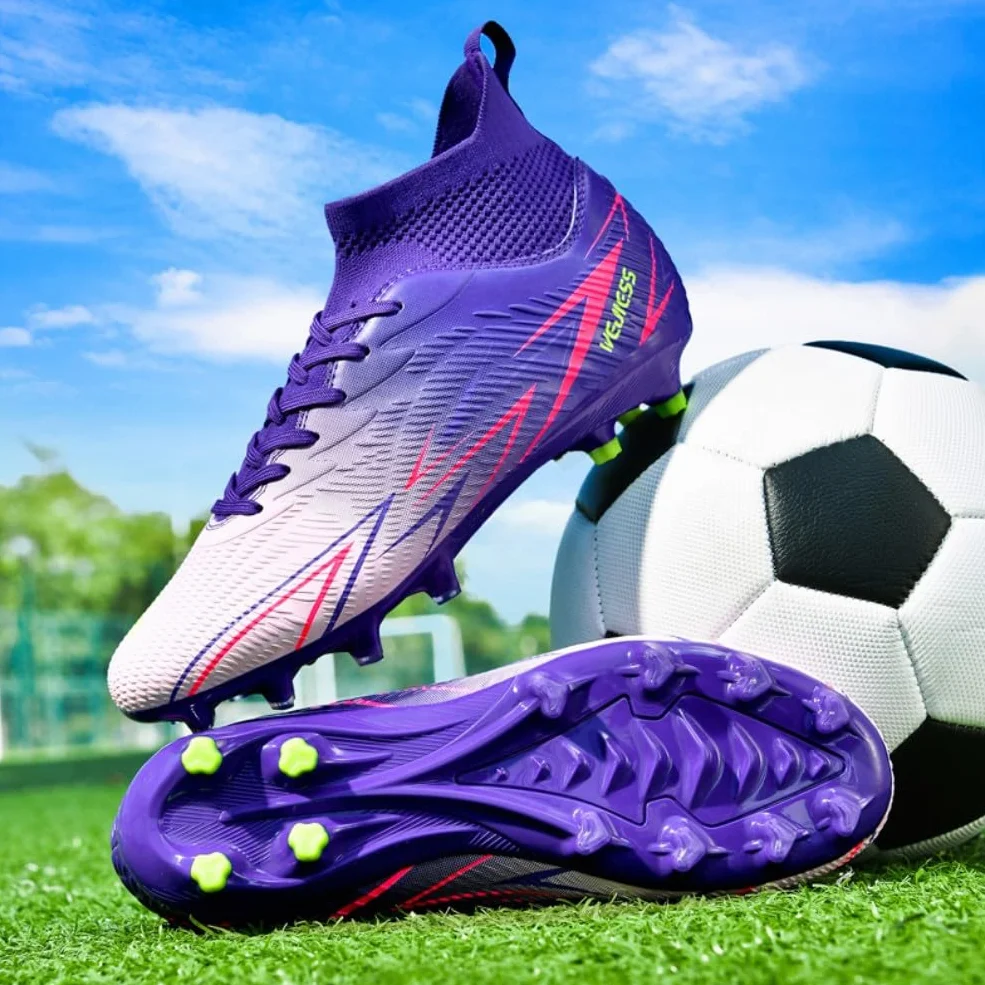 WEJESS Chaussures de Football Homme Professionnel Futsal Confort Suprême Tissu Respirant Design Moderne Vitesse Terrain Vert