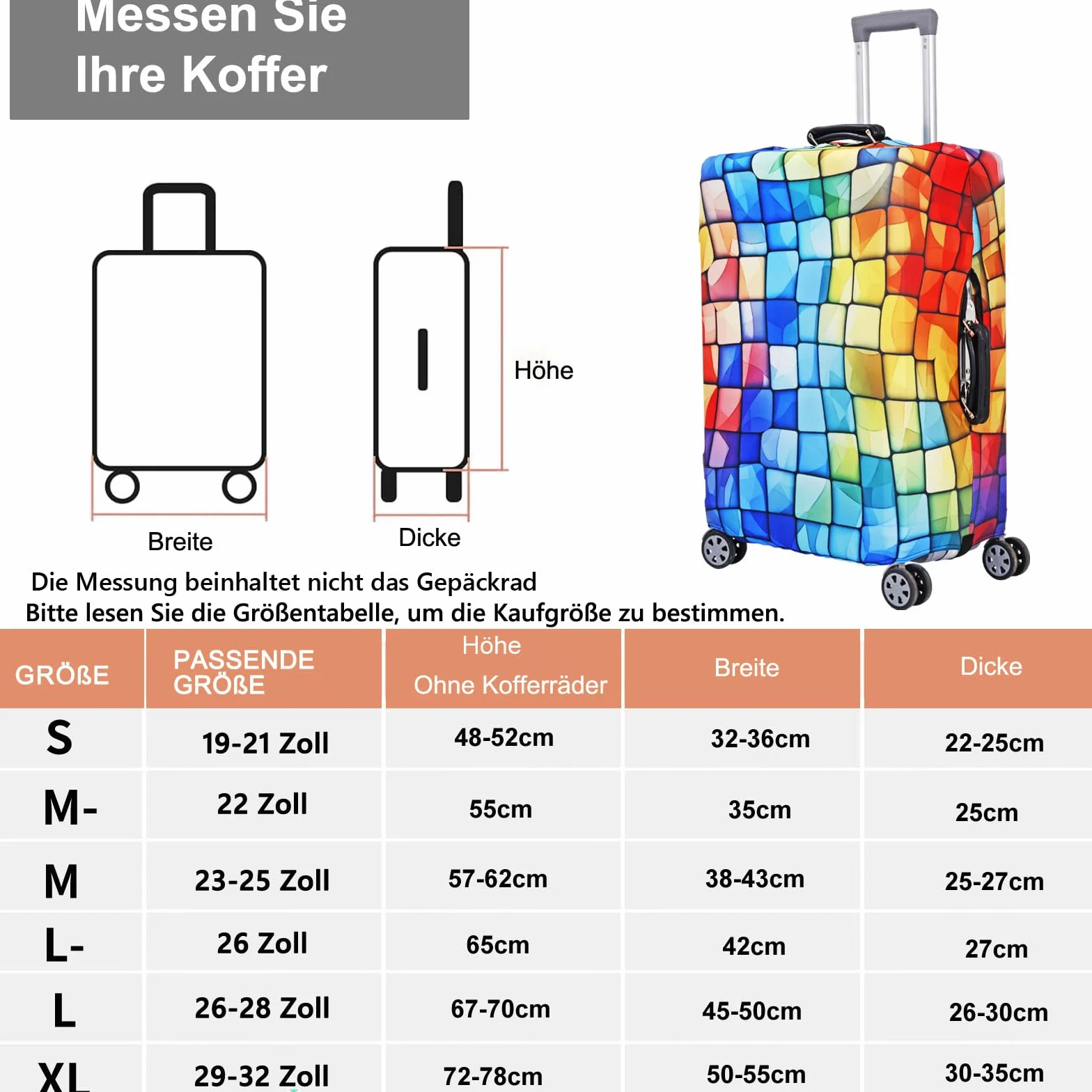 Housses de Valise Élastiques Compatibles 18-32 Pouces, Protection Lavable pour Valise