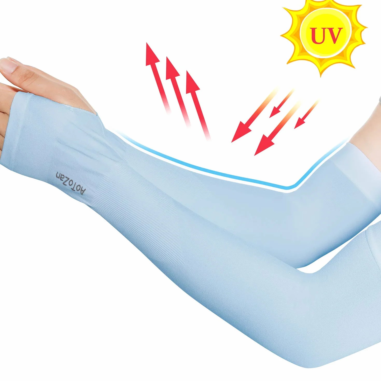 Manchon de Compression Bras UPF50+ UV Protection pour Sport Running Golf Cyclisme