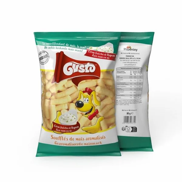 GUSTO | Soufflés De Maïs Crème Fraiche Et Oignons 80 G | Lot De (4) | livraison offerte