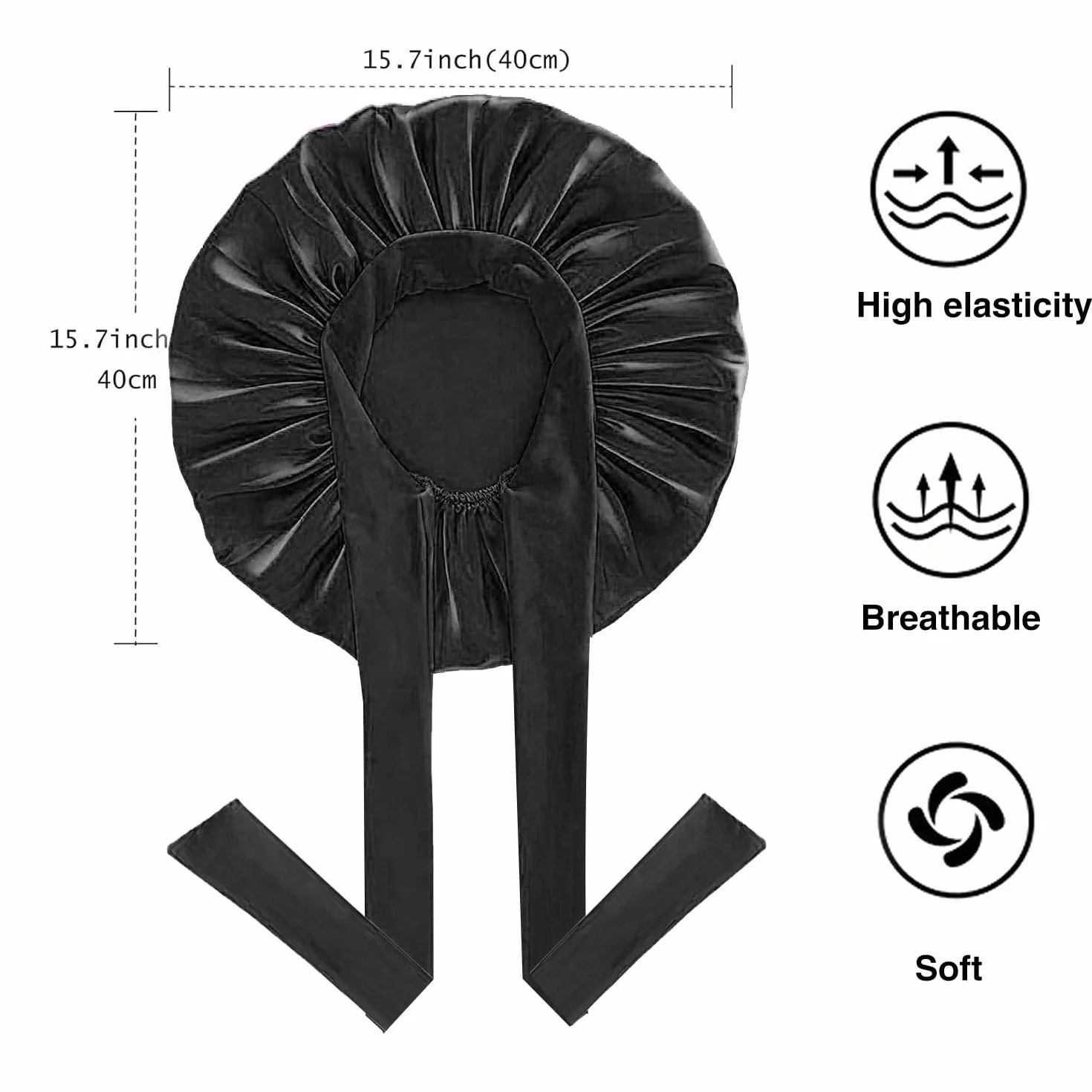 Satin Bonnet de Nuit pour Femmes Taille Ajustable Cheveux Bouclés Naturels
