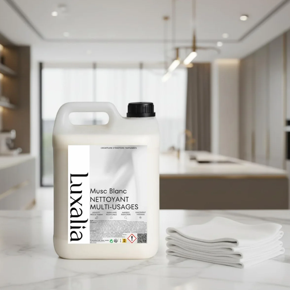 Nettoyant Sol & Multi-Usages Musc Blanc - Sols & Surfaces - Hautement Parfumé & Ultra Efficace - 5 Litres - LUXALIA