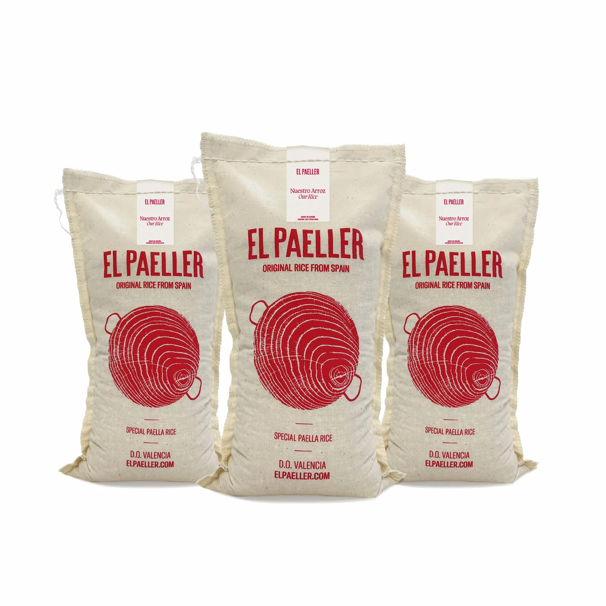 EL PAELLER - Riz Paella | Variété Albufera D.O.Valencia | Idéal pour les paellas et les plats de riz | Paquet de 3 unités de 1kg.