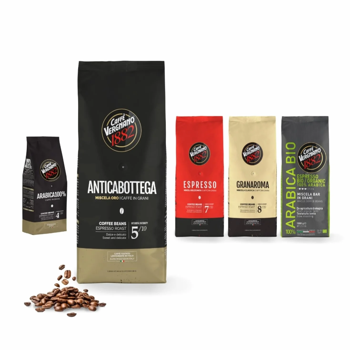 Caffè Vergnano 1882 – Café en grains Antica Bottega - 1 Paquet de 1 Kg