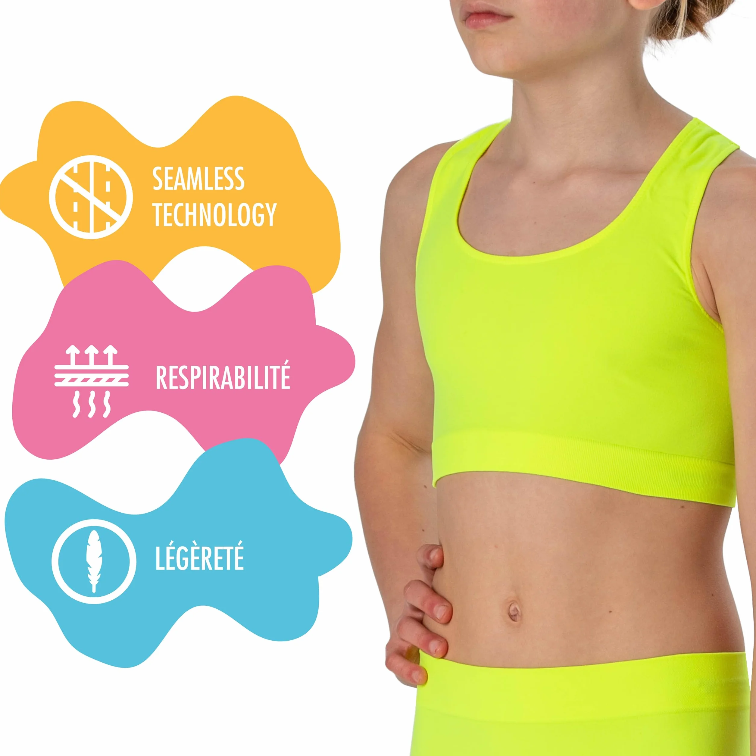 Risalti Brassiere Fille Sport Olympic Microfibre 3Pcs - Brassiere De Sport Enfant Fille - Made in Italy