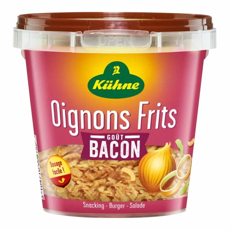 KHUNE OIGNONS FRITS GOÛT BACON 100G, KUHNE, LOT DE 5