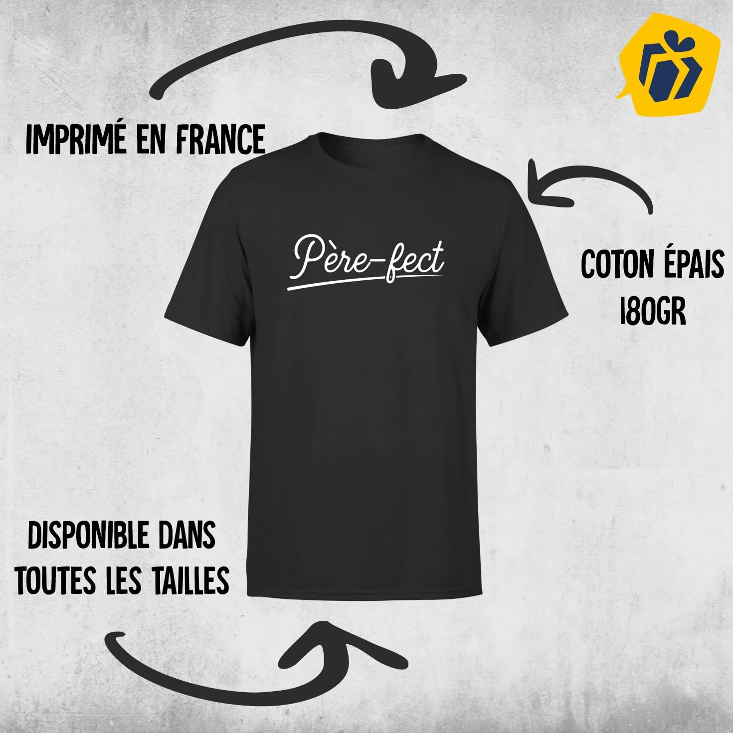 T Shirt Homme père-FECT 4 | Imprimé en France Cadeau fête des pères Humour Papa Anniversaire