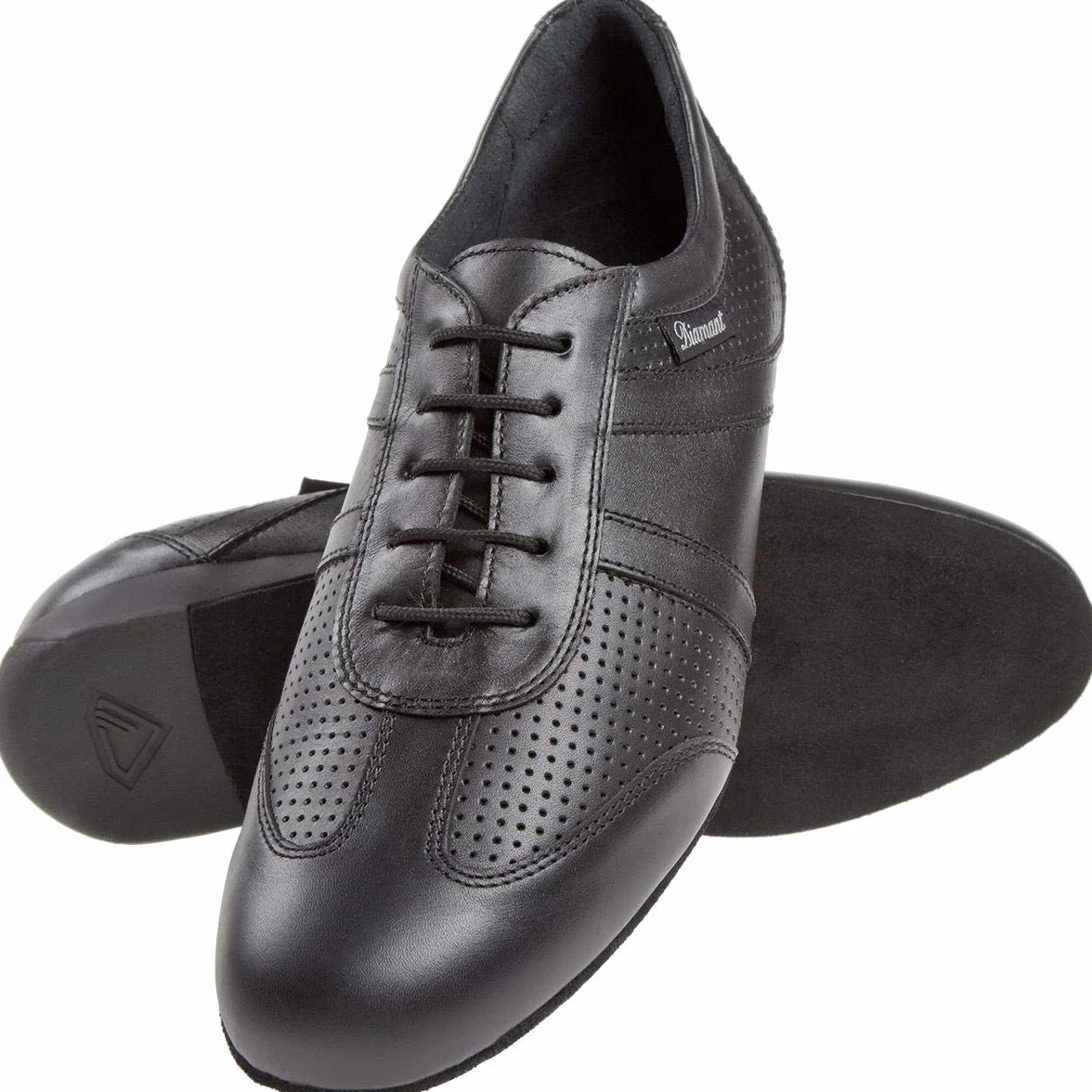 Diamant Hommes Ballroom Baskets Cuir Velours Noir Talon compensé 2,5 cm Semelle Daim Allemagne