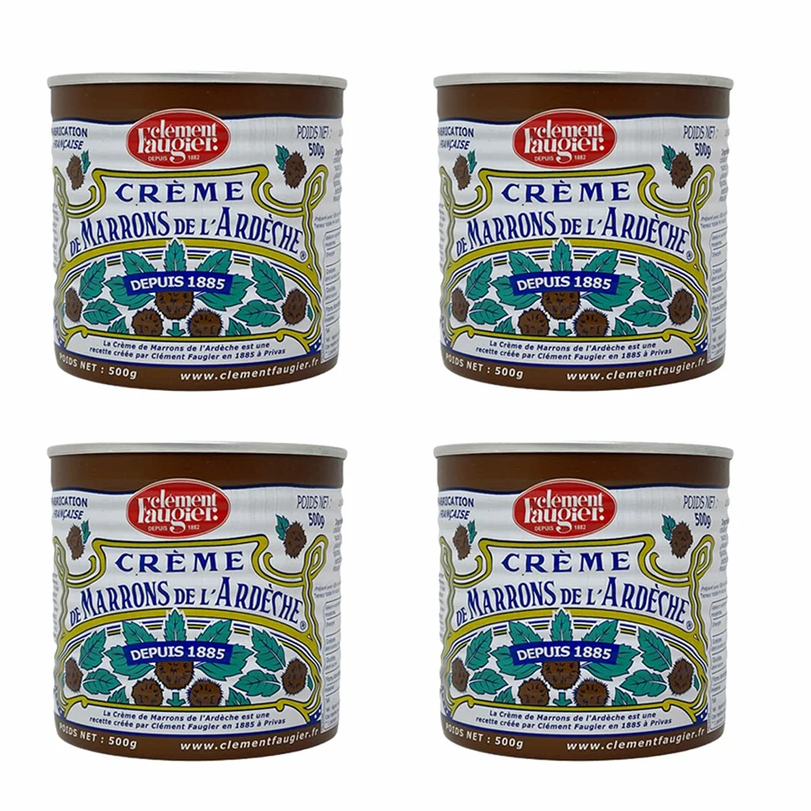 Clément Faugier - Crème de Marrons de l'Ardèche - 500g - Lot de 4
