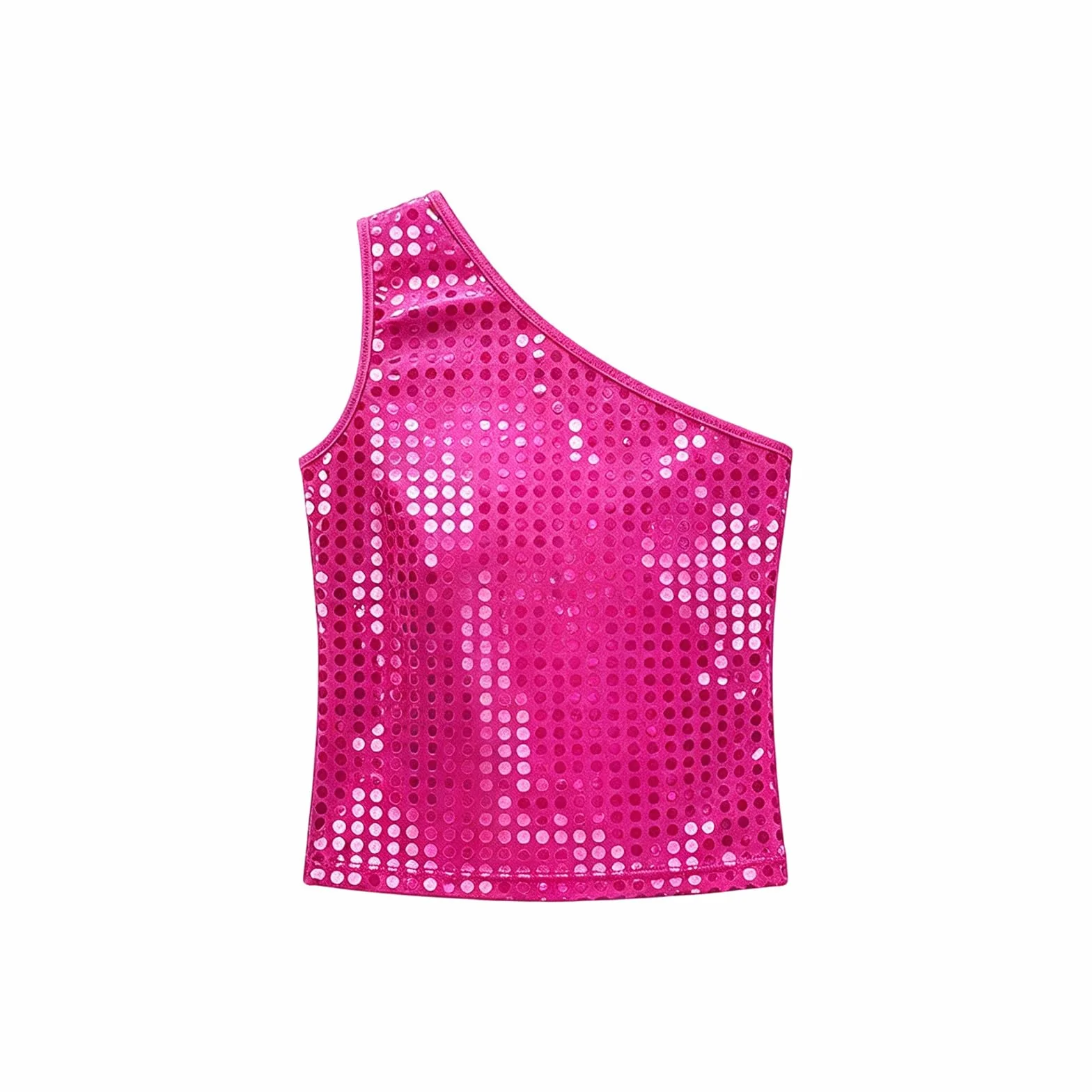 Haut Paillettes Enfant Asymétrique sans Manches Costume Fille Garçons Brillant Danse T-Shirt Métallique Vêtements Performance Hip-hop Disco Top Danse Moderne Fête
