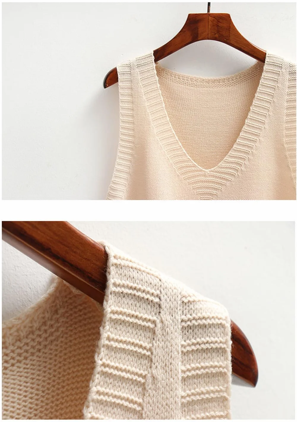 Femmes Gilet Tricoté Col en V Pulls Pull Haut