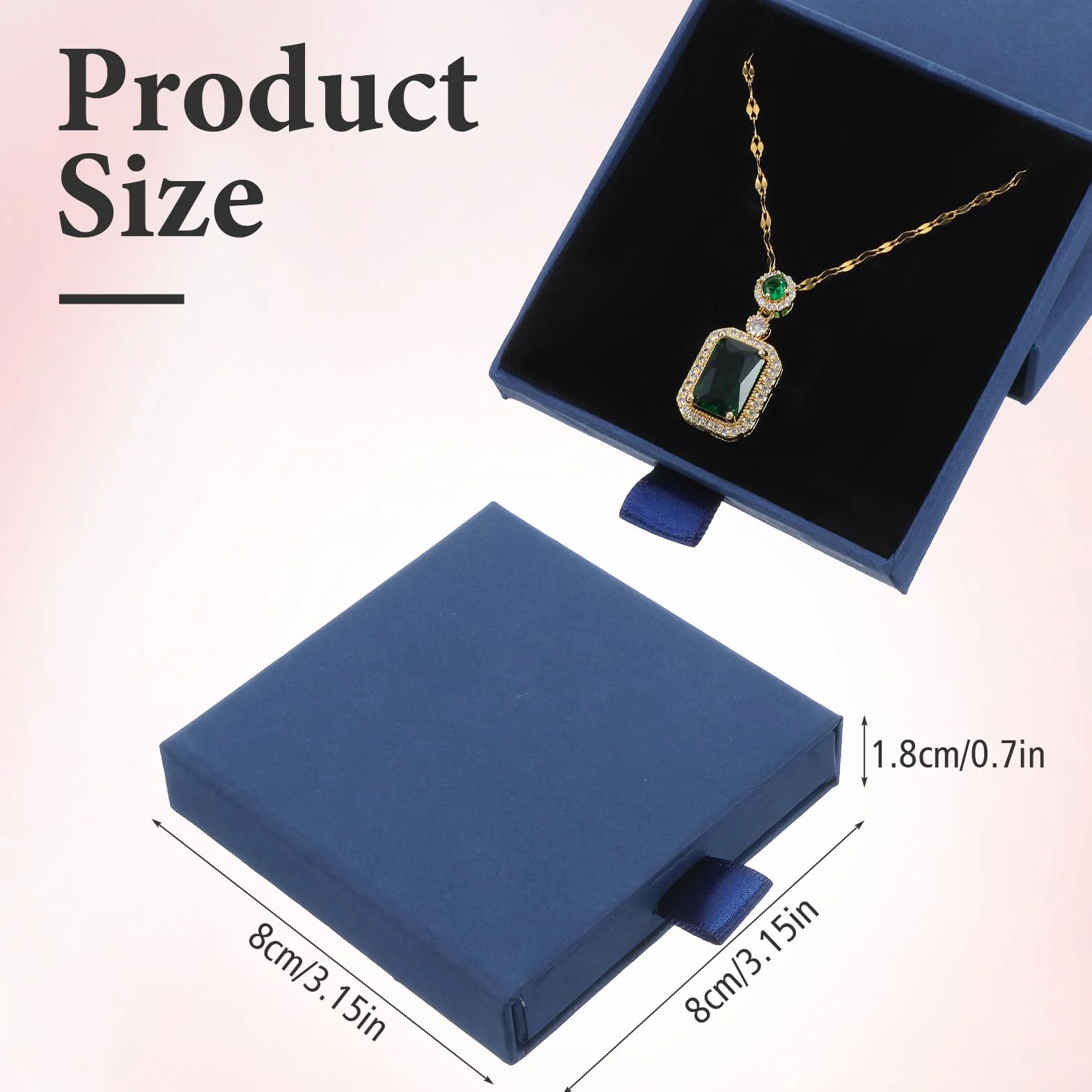 Lot de 2 boîtes à bijoux en papier épais extensibles pour bracelets colliers boucles d'oreilles bagues (bleu)