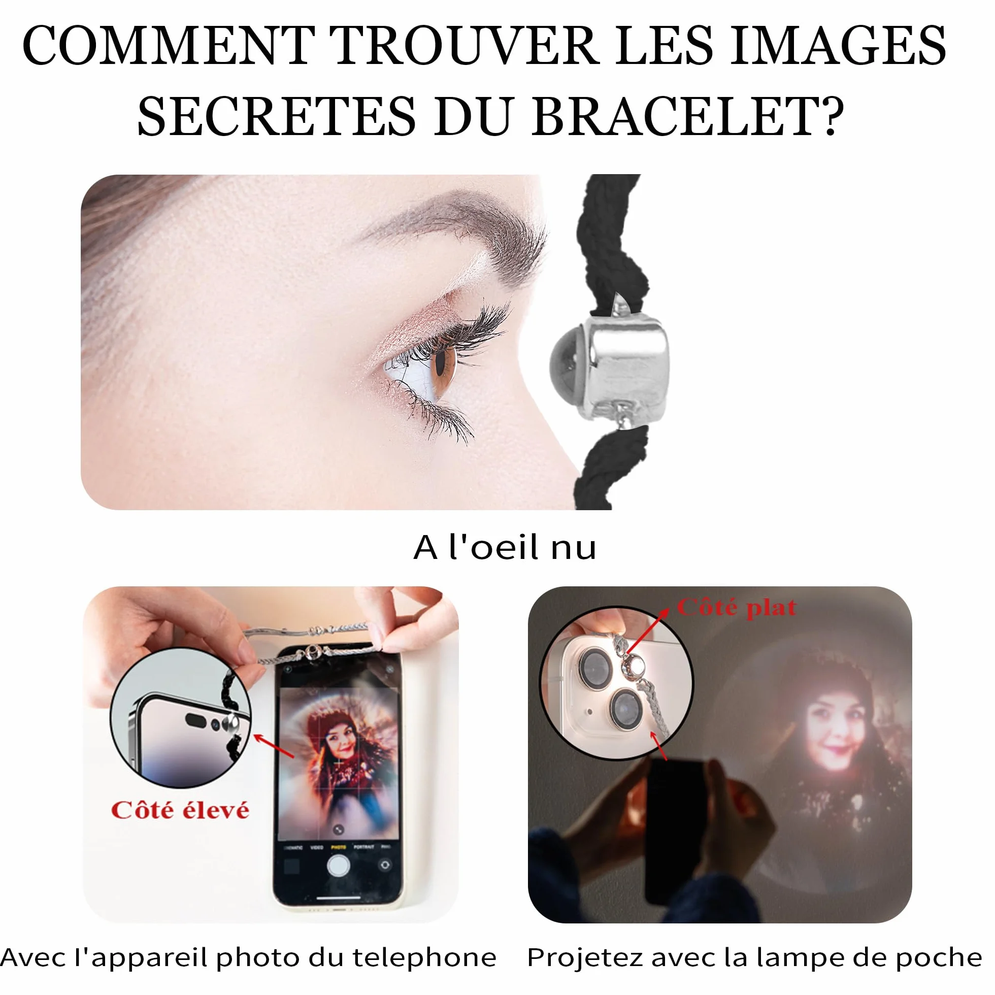 Bracelet Personnalisé Photo Cadeau Fête des Pères pour Papa Homme
