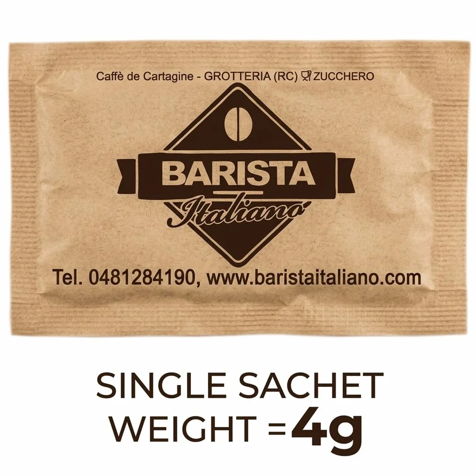 Barista Italiano - 1000 Sachets de Sucre de Canne de 4g | Sucre de Canne en doses individuelles