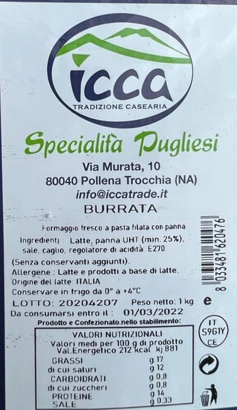 Burrata Pugliese Kg. 1