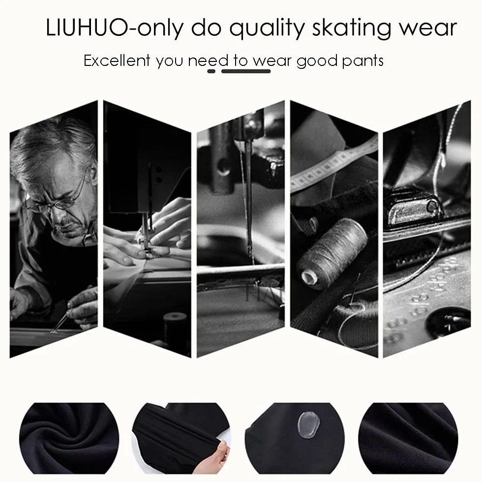 LIUHUO Fille Polaire Pantalon de Patinage Artistique Noir Stretch Leggings de Ski