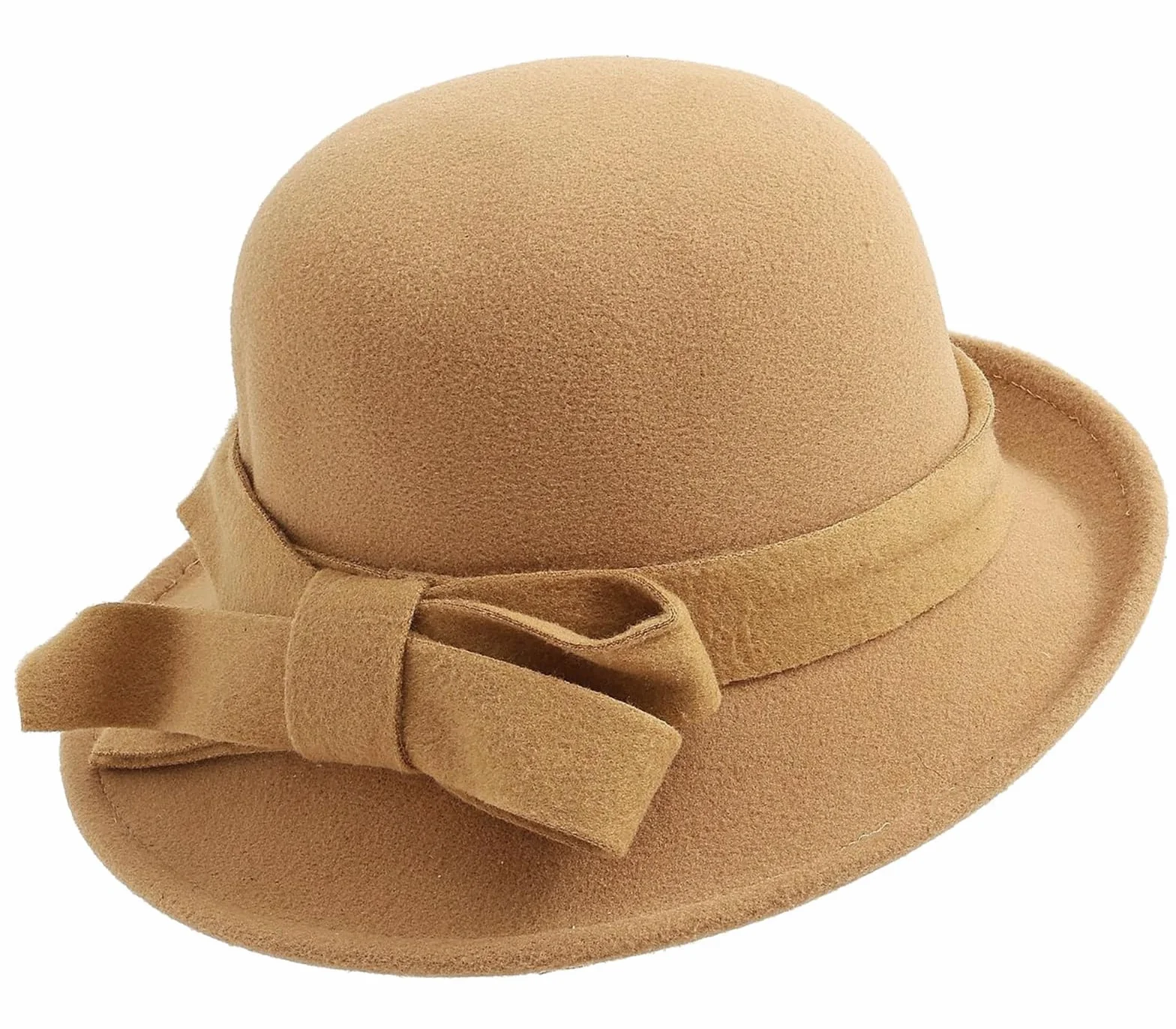 MESU Chapeau Cloche en Feutre Vintage Années 1920 Bords Courbés