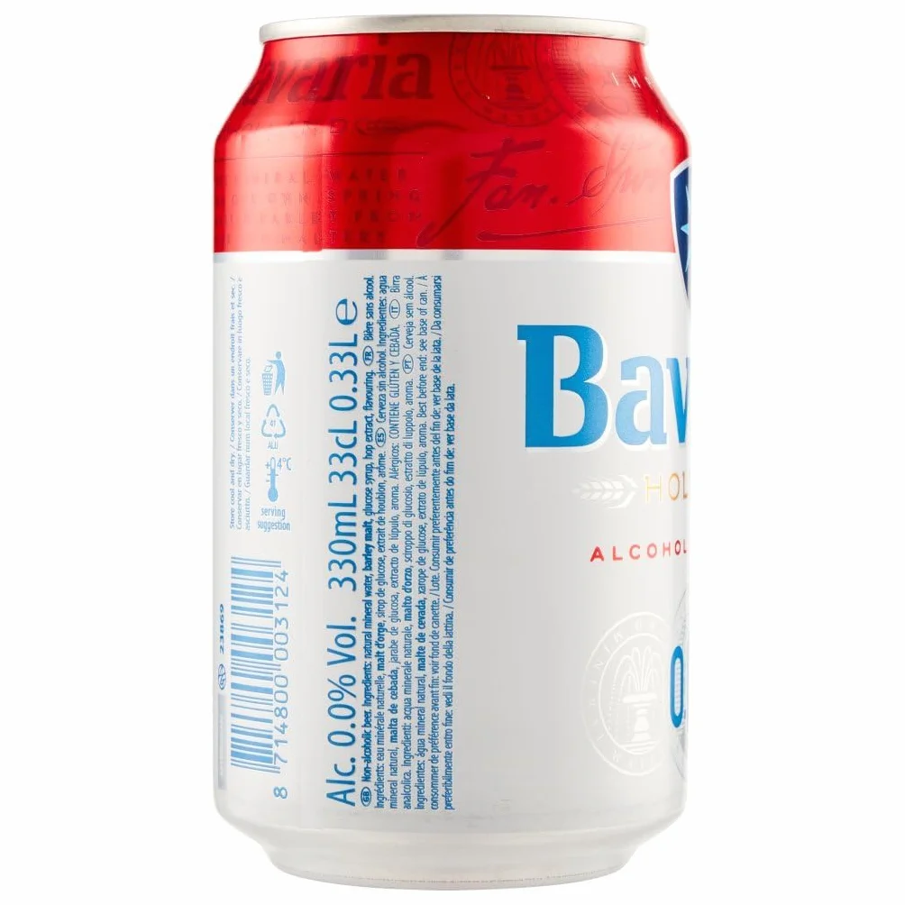 48x BIRRA Bavaria 0.0% Birra Analcolica, alkoholfrei Dosen Bier 0% Alk. 0,33l Flasche + Italian Gourmet polpa 400g